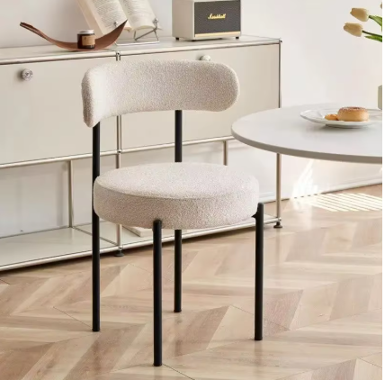 Modern Iron Glass Cafe Chair with Metal Legs frame Dining Room Furniture Makeup Office Chairs Restaurant chairs